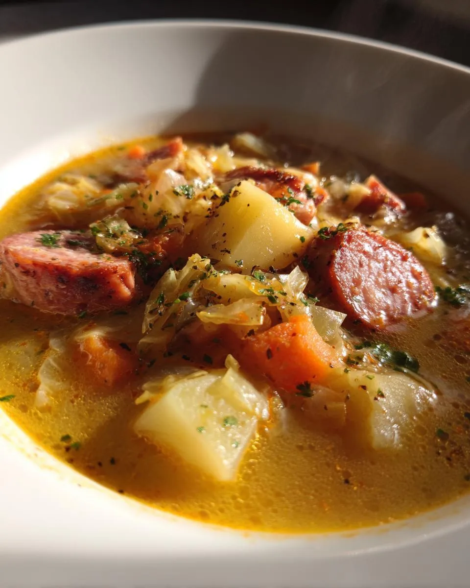 Slow Cooker Cabbage, Sausage and Potato Soup - detail 4