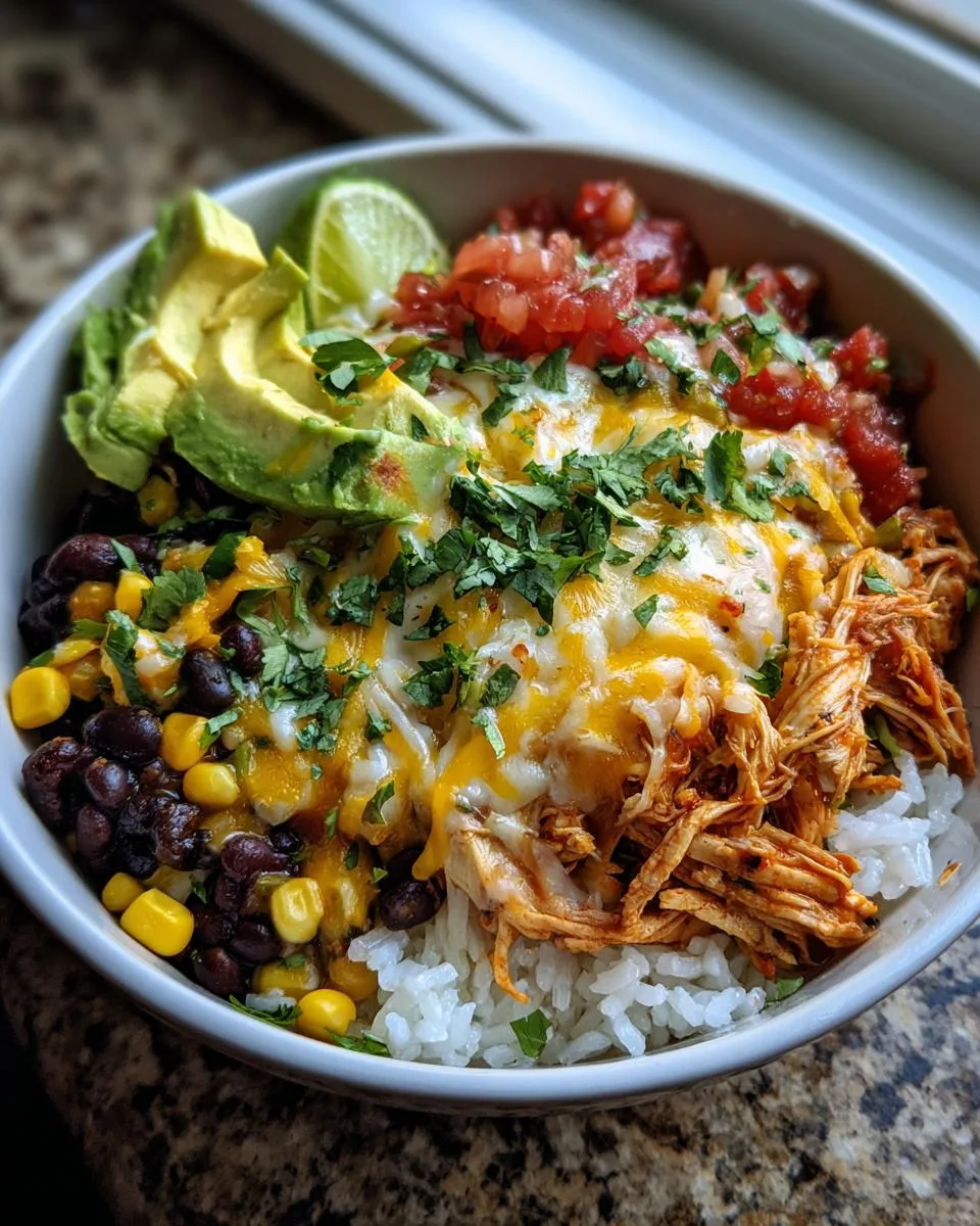 Slow Cooker Chicken Burrito Bowls - detail 2