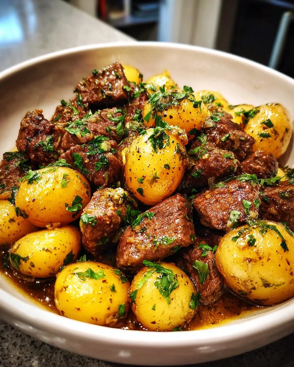 Slow Cooker Garlic Butter Beef Bites & Potatoes in 6 Hour 8 Slow Cooker Garlic Butter Beef Bites & Potatoes - detail 3