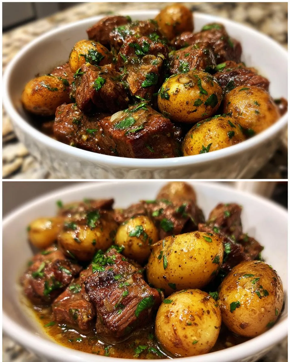 Slow Cooker Garlic Butter Beef Bites & Potatoes in 6 Hour 9 Slow Cooker Garlic Butter Beef Bites & Potatoes - detail 4