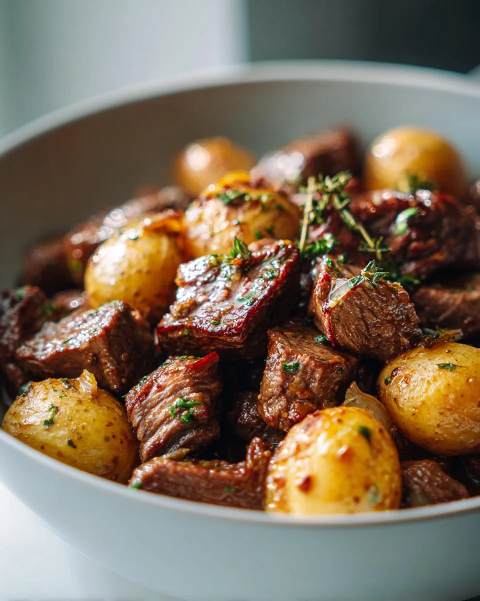 Slow Cooker Garlic Butter Beef Bites and Potatoes 4 Slow Cooker Garlic Butter Beef Bites and Potatoes - detail 1