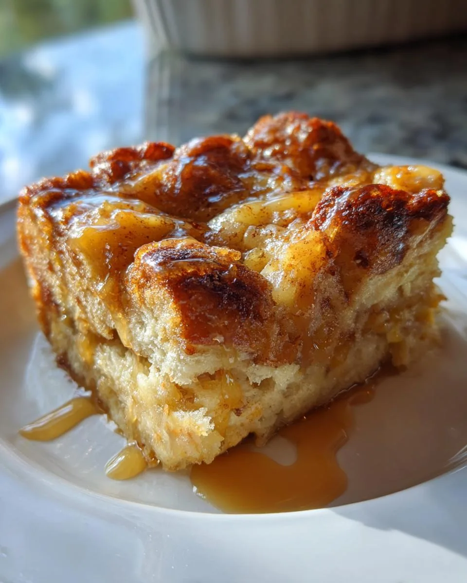 Slow Cooker Peach Bread Pudding - detail 1