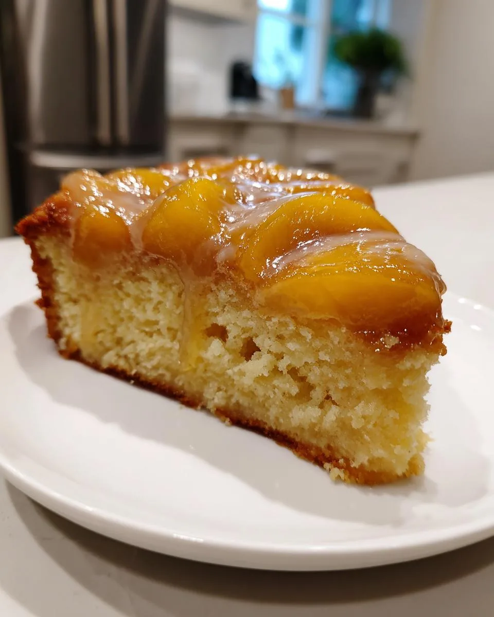 Slow Cooker Peach Buttercream Pudding - detail 3