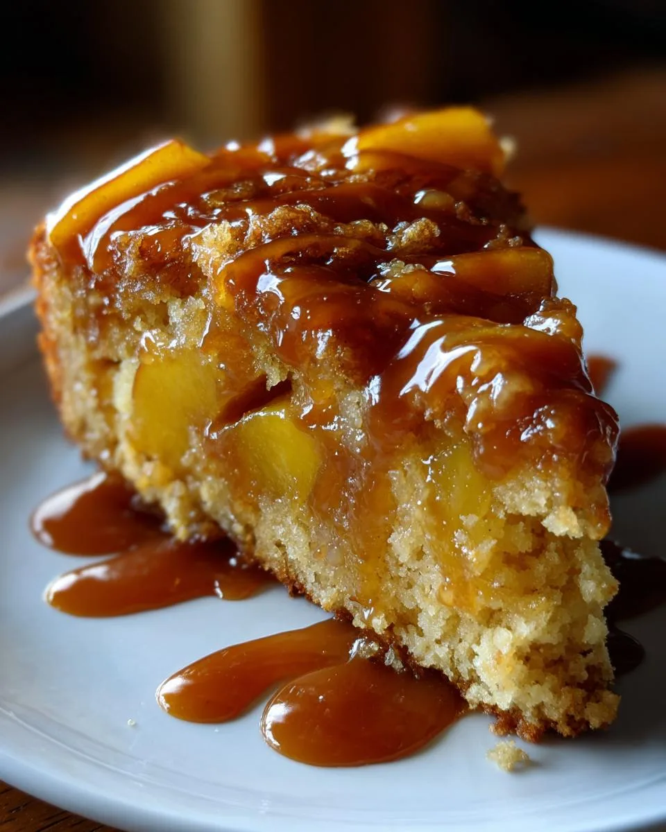 Slow Cooker Peach Cake with Caramel Sauce - detail 3