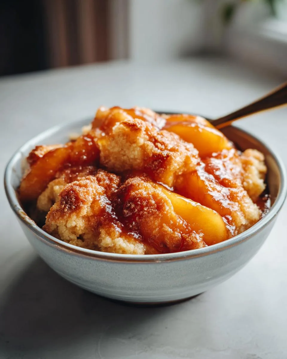 Slow Cooker Peach Cobbler - detail 1