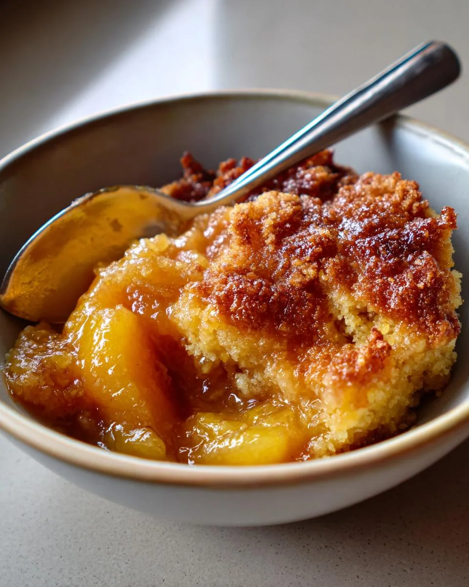 Slow Cooker Peach Cobbler - detail 2