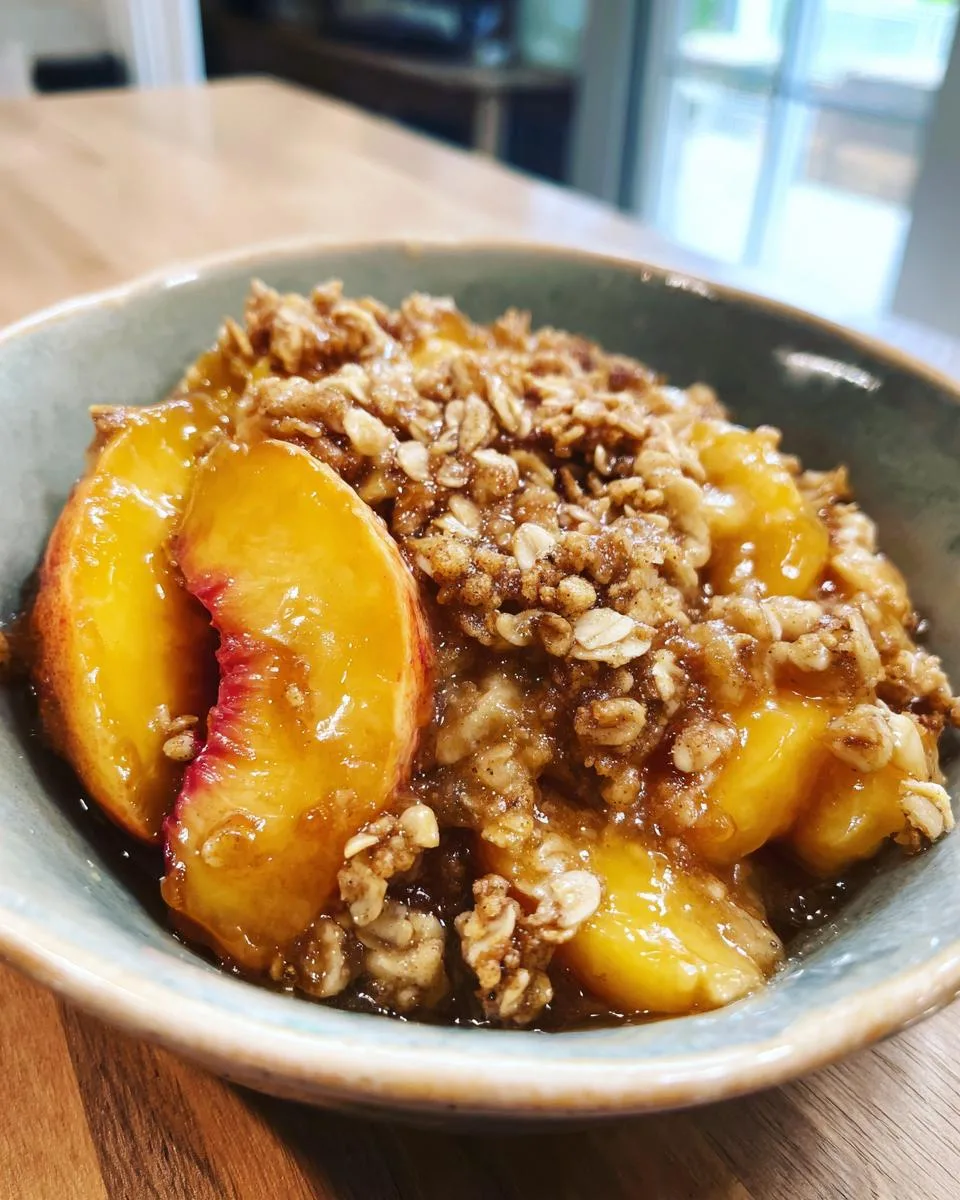 Slow Cooker Peach Crisp - detail 1
