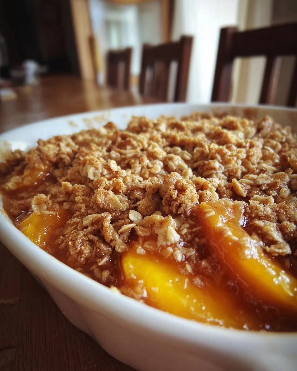 Slow Cooker Peach Crisp - detail 2
