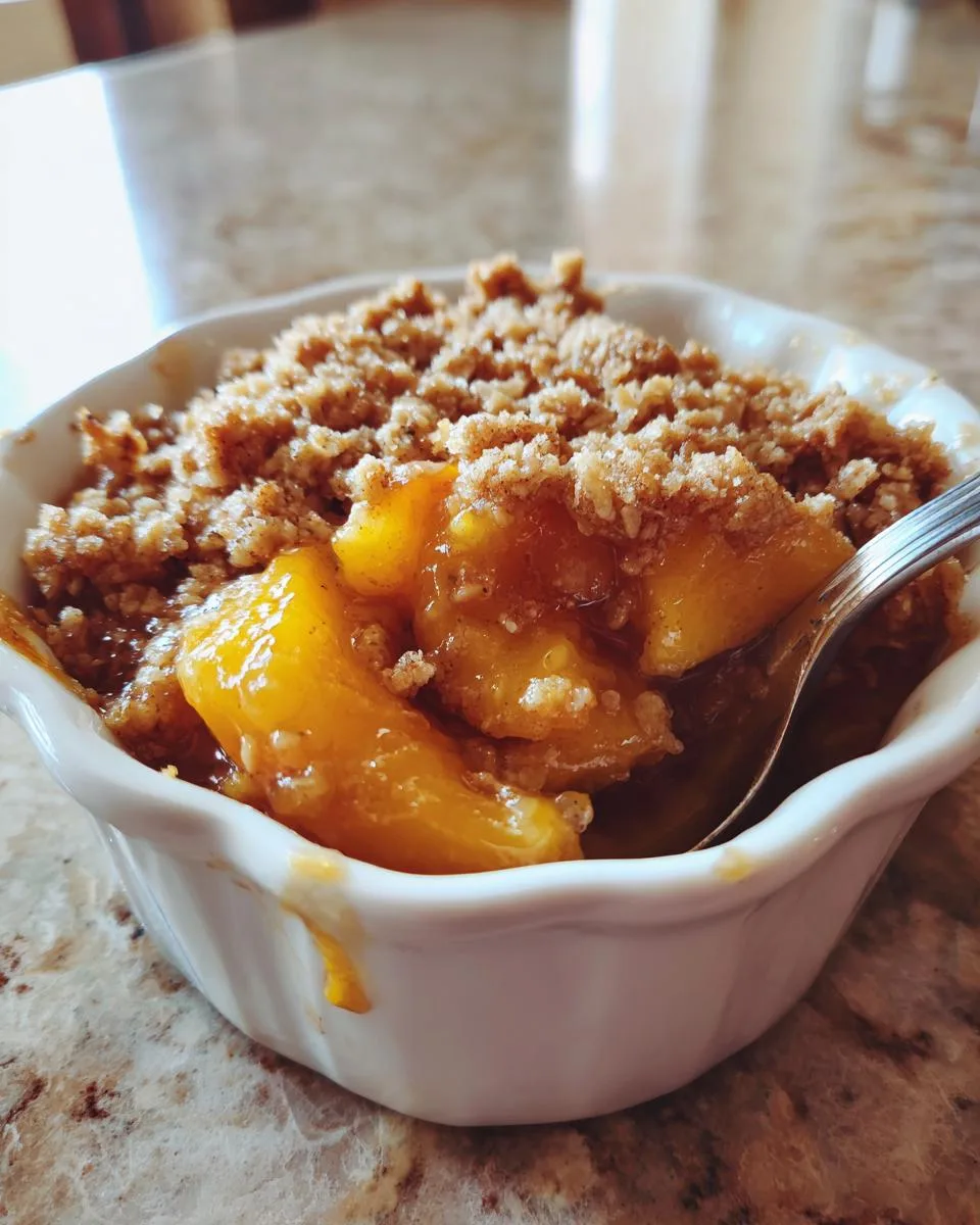 Magical Slow Cooker Peach Crisp with Perfect 6-Ingredient Topping 8 Slow Cooker Peach Crisp - detail 3