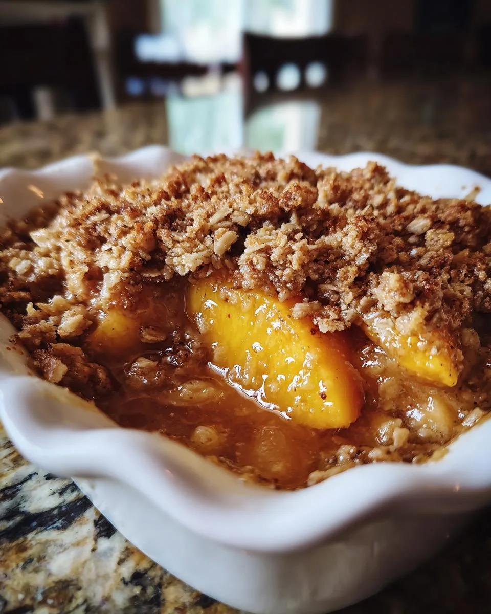 Magical Slow Cooker Peach Crisp with Perfect 6-Ingredient Topping 9 Slow Cooker Peach Crisp - detail 4