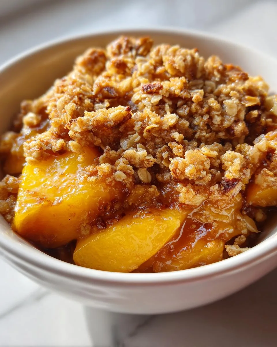 Slow Cooker Peach Pecan Crisp - detail 1