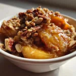Slow Cooker Peach Pecan Crisp