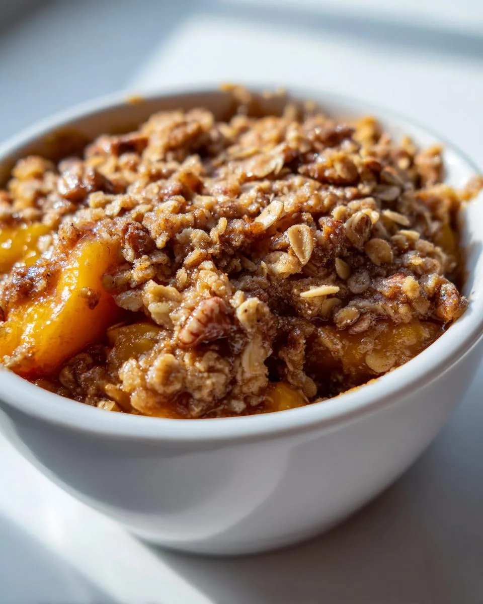 Slow Cooker Peach Pecan Crisp - detail 2