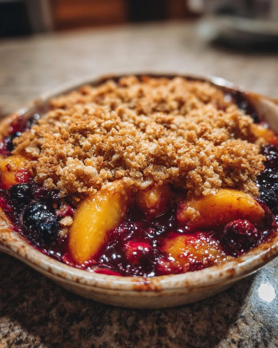 Irresistible Slow Cooker Peach and Blueberry Crisp in 4 Hours 5 Slow Cooker Peach and Blueberry Crisp - detail 2