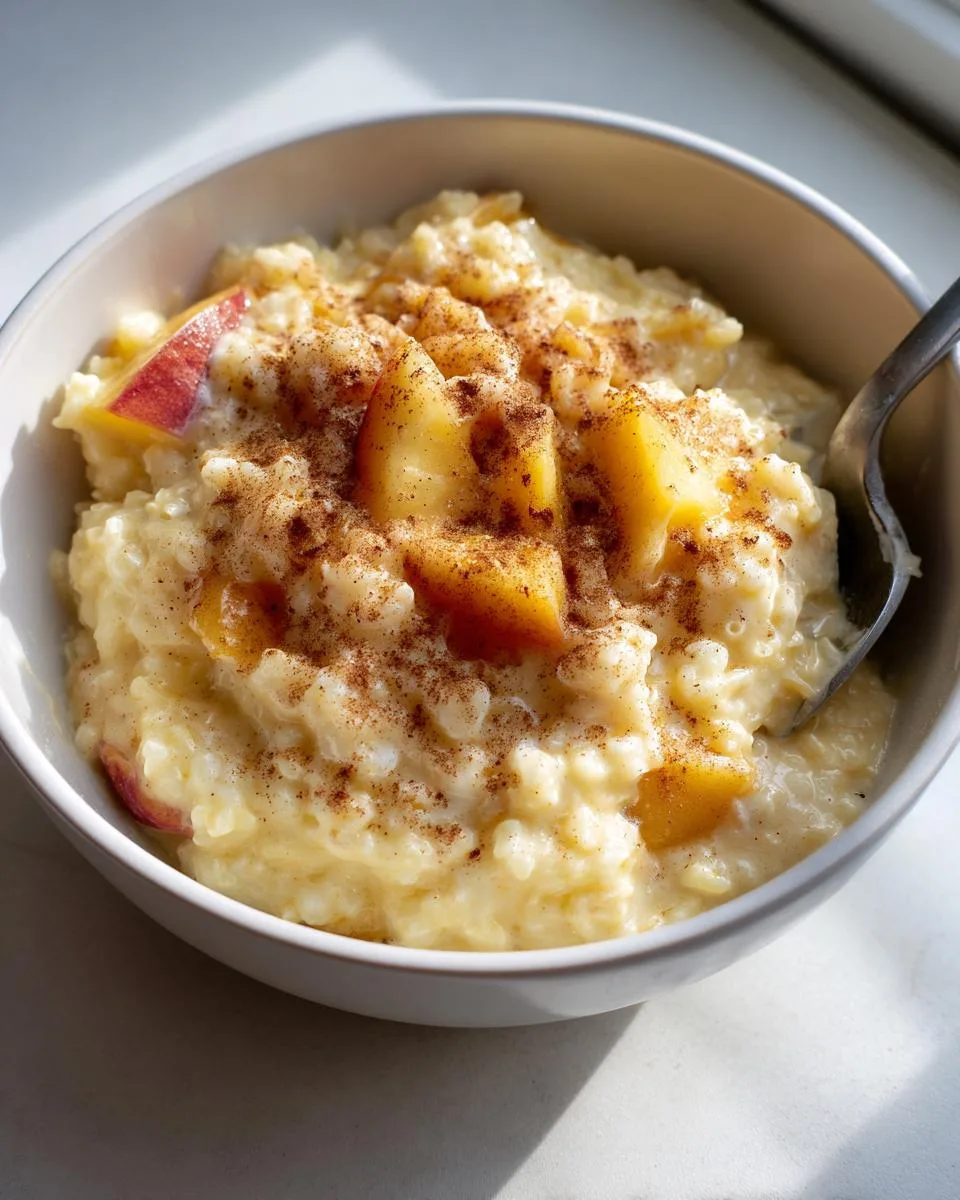 Creamy 4-Ingredient Slow Cooker Peaches and Cream Rice Pudding 6 Slow Cooker Peaches and Cream Rice Pudding - detail 1