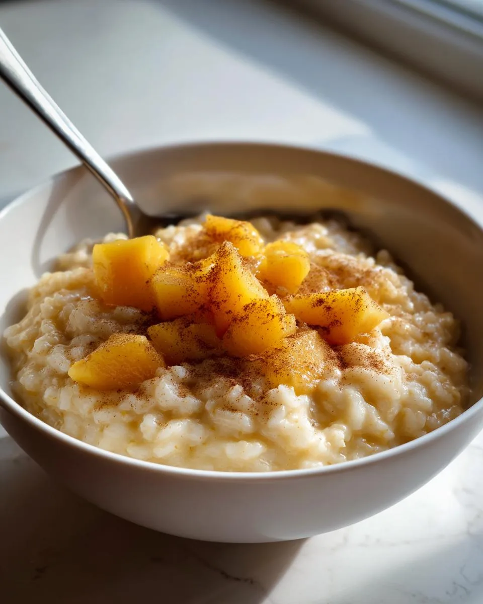 Creamy 4-Ingredient Slow Cooker Peaches and Cream Rice Pudding 8 Slow Cooker Peaches and Cream Rice Pudding - detail 3