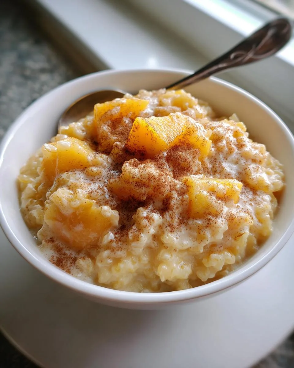 Creamy 4-Ingredient Slow Cooker Peaches and Cream Rice Pudding 9 Slow Cooker Peaches and Cream Rice Pudding - detail 4