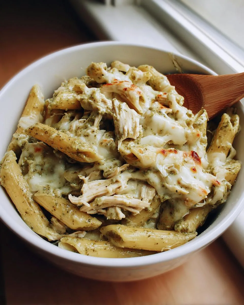 5-Ingredient Slow Cooker Pesto Mozzarella Chicken Pasta 8 Slow Cooker Pesto Mozzarella Chicken Pasta - detail 3