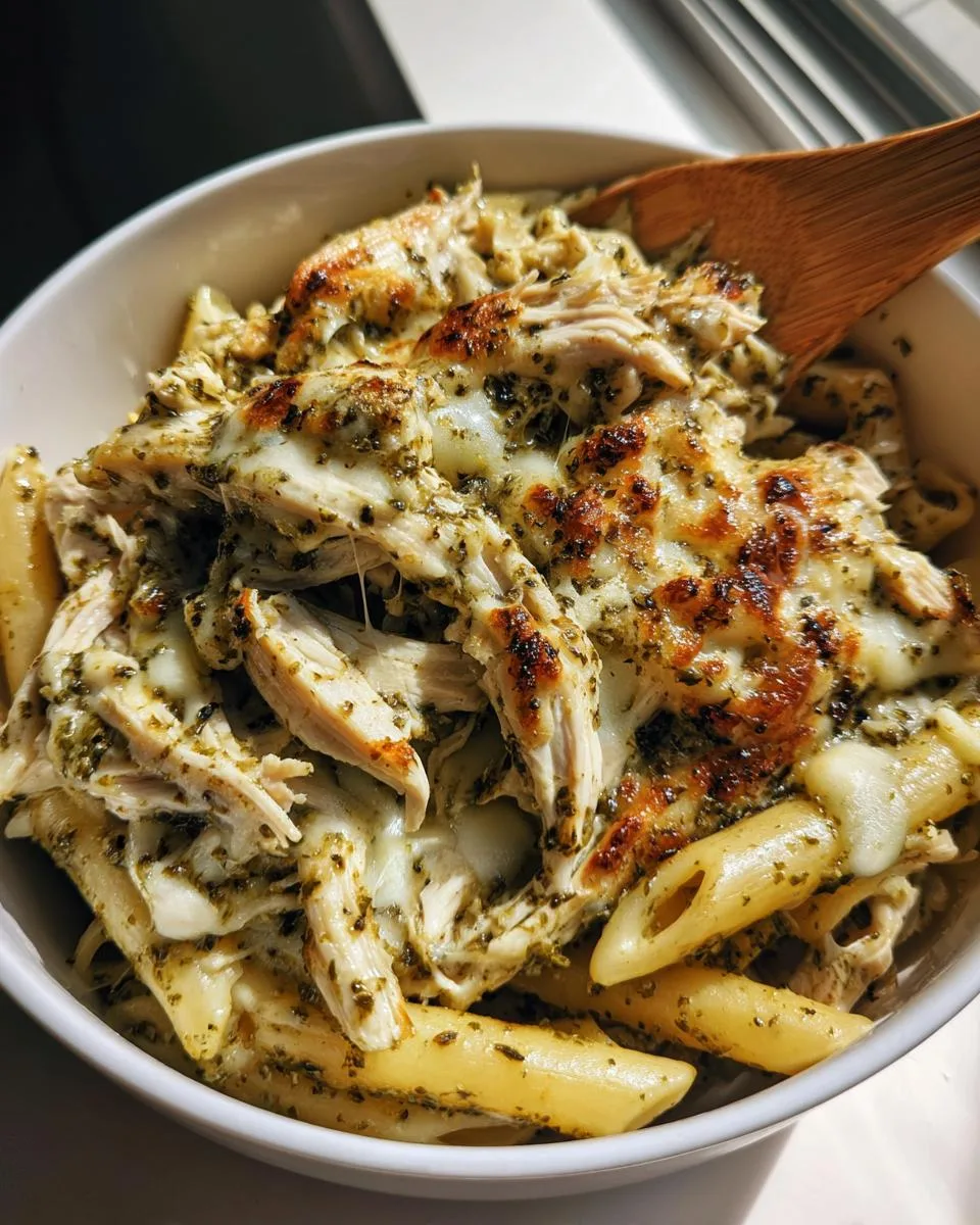 5-Ingredient Slow Cooker Pesto Mozzarella Chicken Pasta 9 Slow Cooker Pesto Mozzarella Chicken Pasta - detail 4