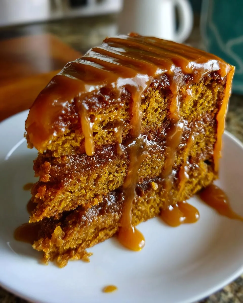 Slow Cooker Pumpkin Caramel Cake - detail 2