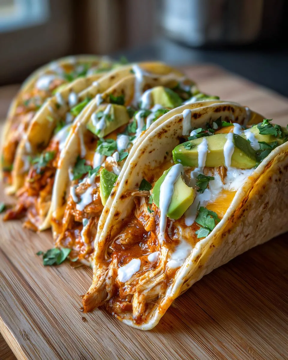 Slow Cooker Queso Chicken Tacos - detail 1