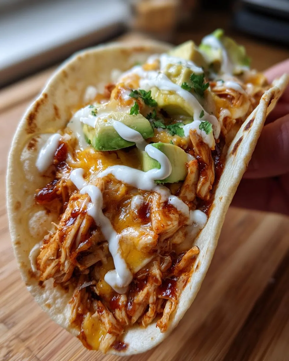 Slow Cooker Queso Chicken Tacos - detail 2