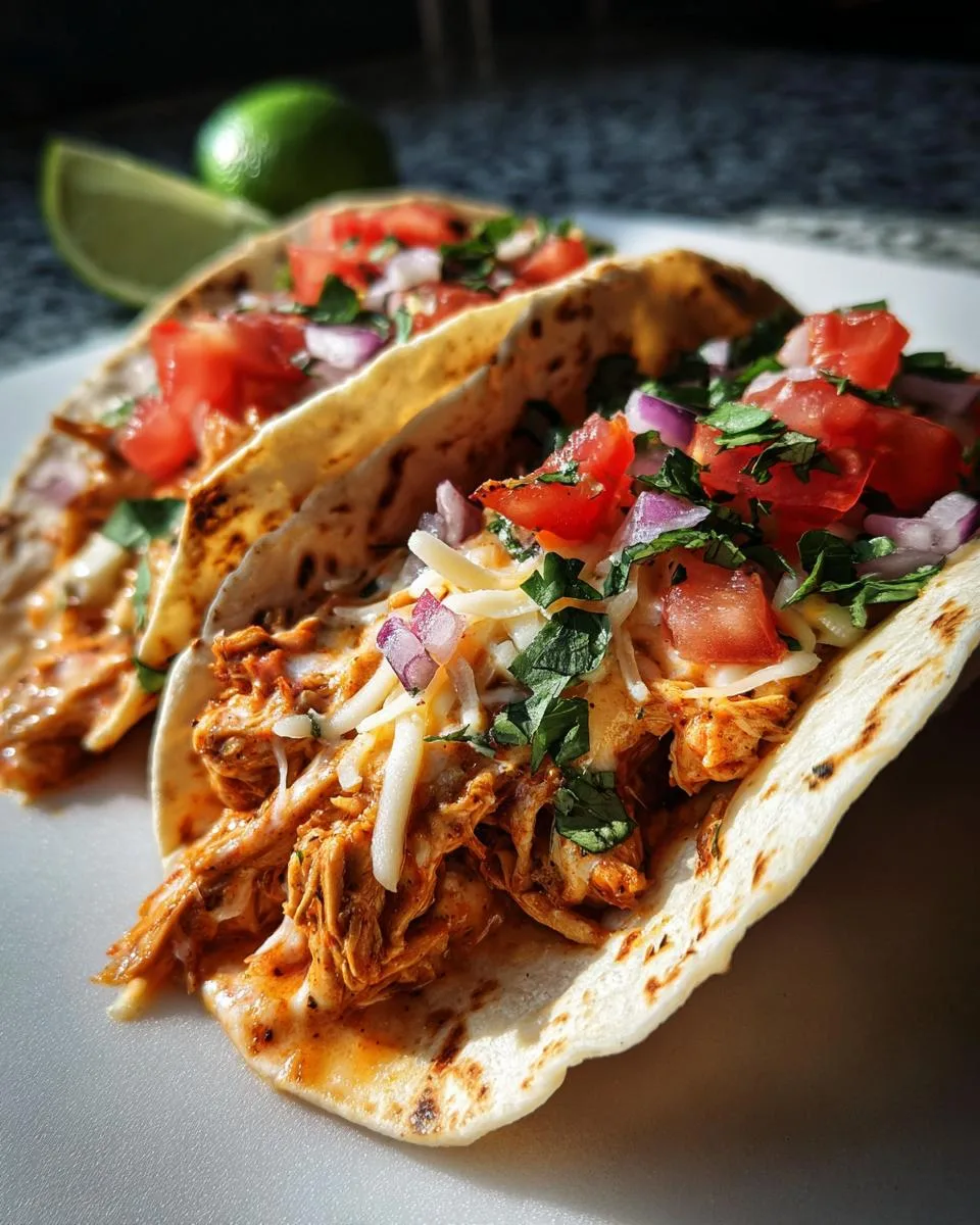 Slow Cooker Queso Chicken Tacos - detail 2