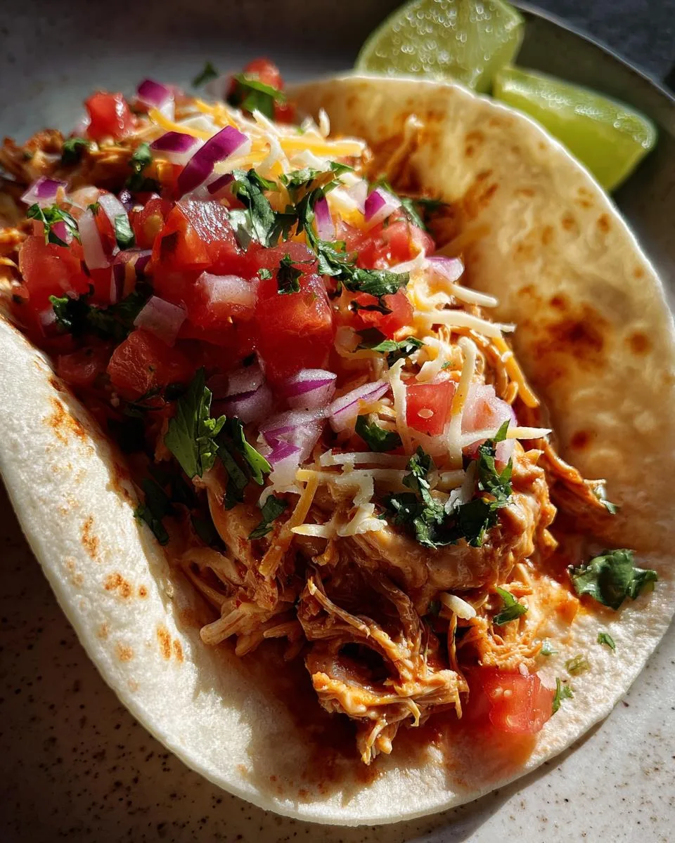 Slow Cooker Queso Chicken Tacos - detail 3