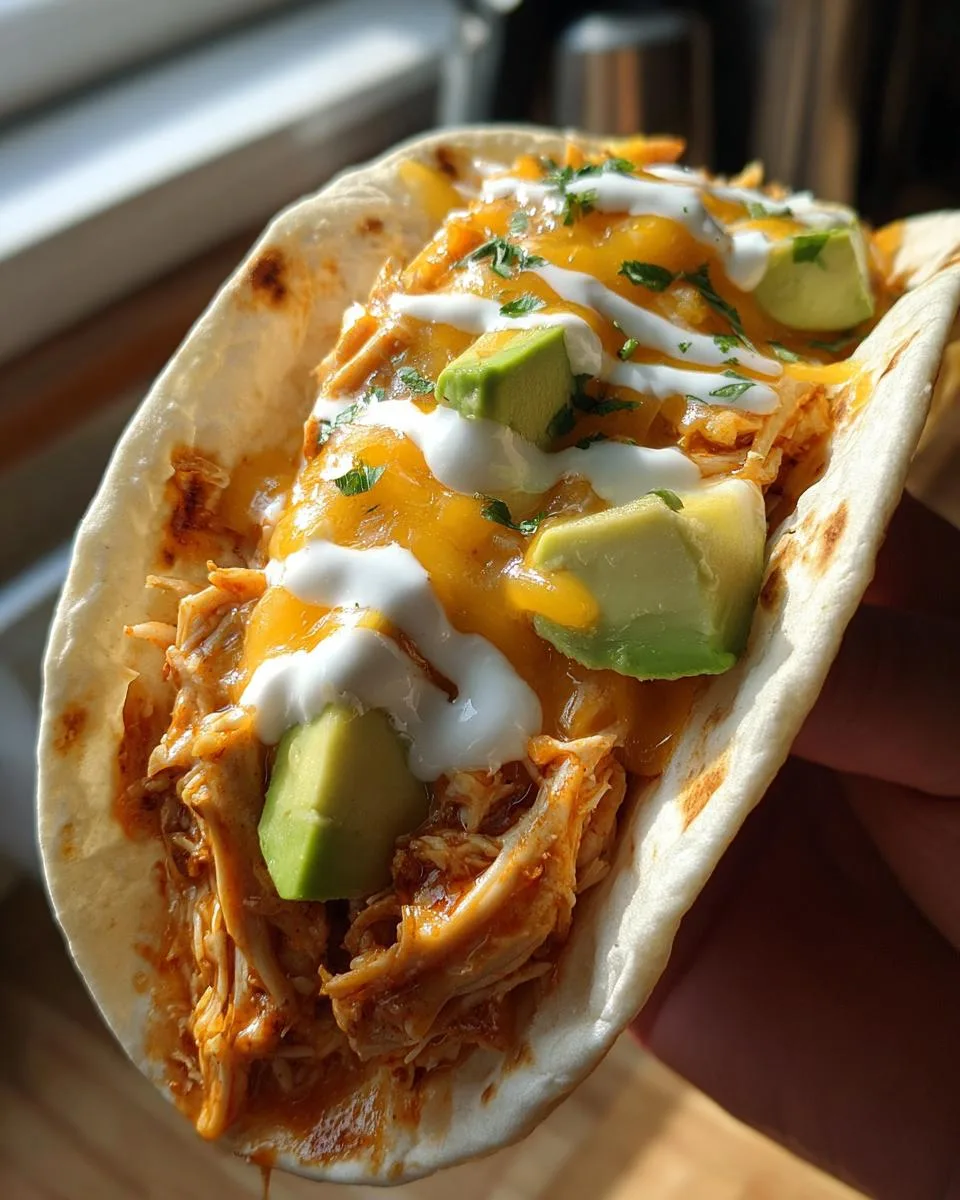 Slow Cooker Queso Chicken Tacos - detail 3