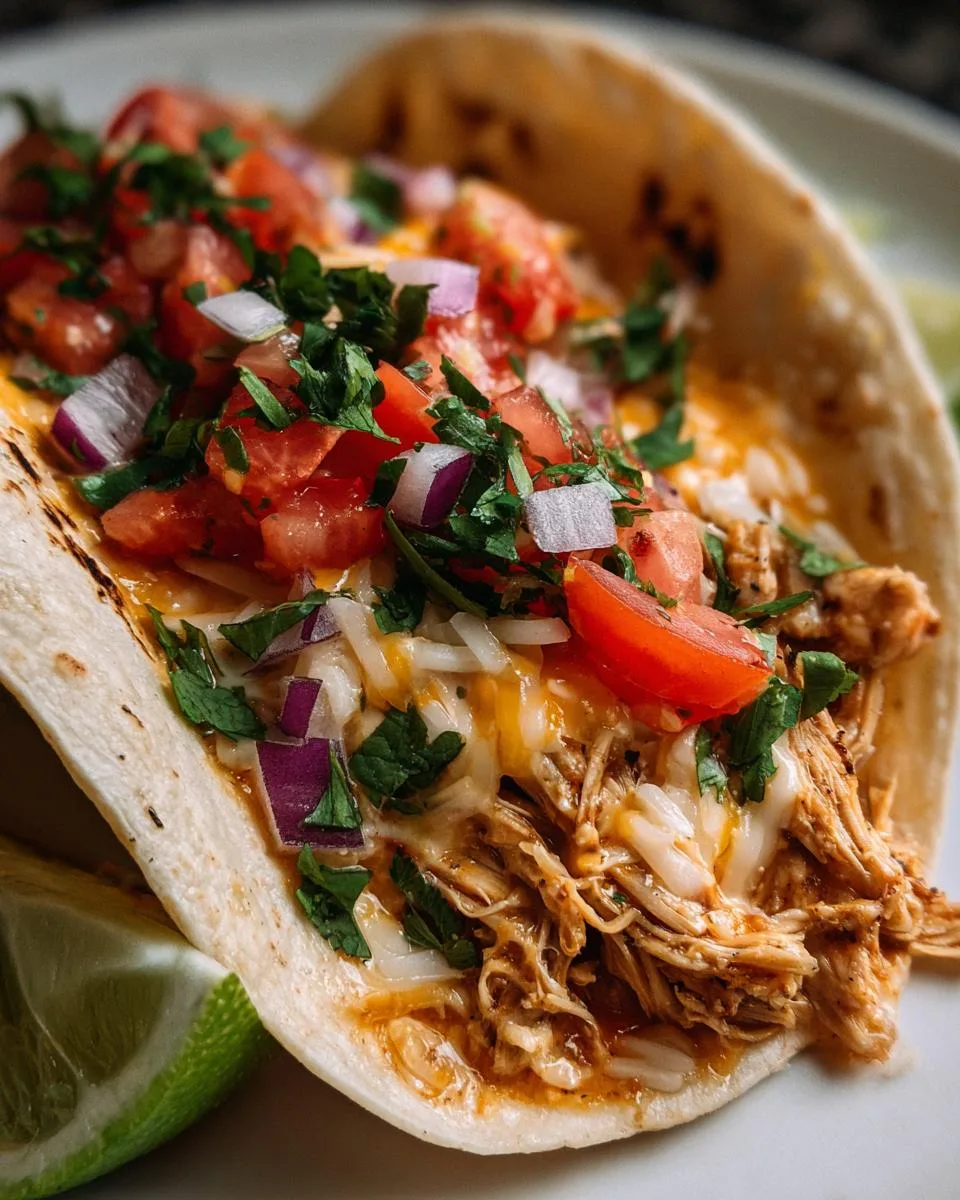 Slow Cooker Queso Chicken Tacos - detail 4