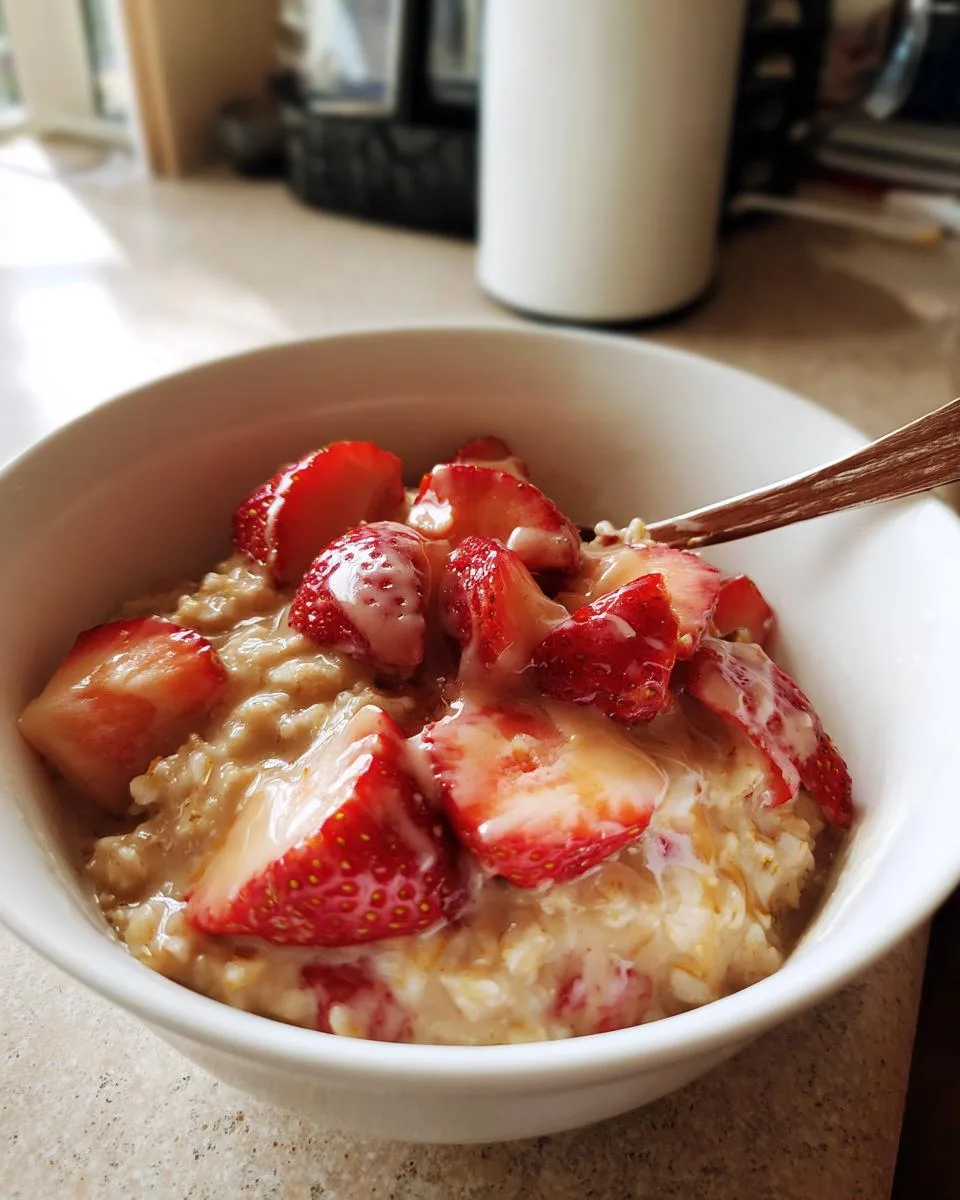 Slow Cooker Strawberries and Cream Oatmeal for 6 Blissful Mornings 6 Slow Cooker Strawberries and Cream Oatmeal - detail 1