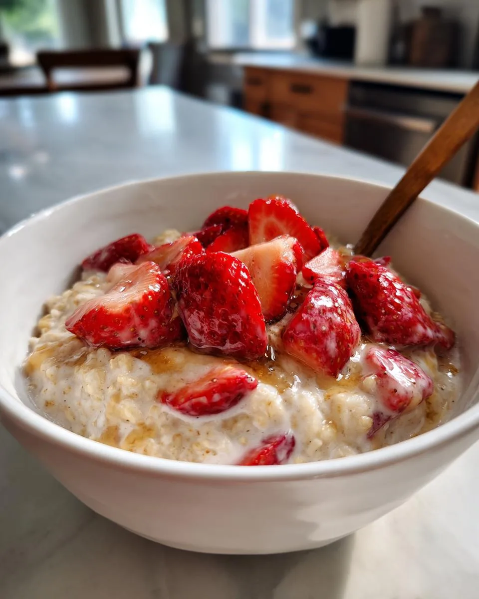 Slow Cooker Strawberries and Cream Oatmeal for 6 Blissful Mornings 7 Slow Cooker Strawberries and Cream Oatmeal - detail 2