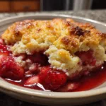 Slow Cooker Strawberry Cobbler