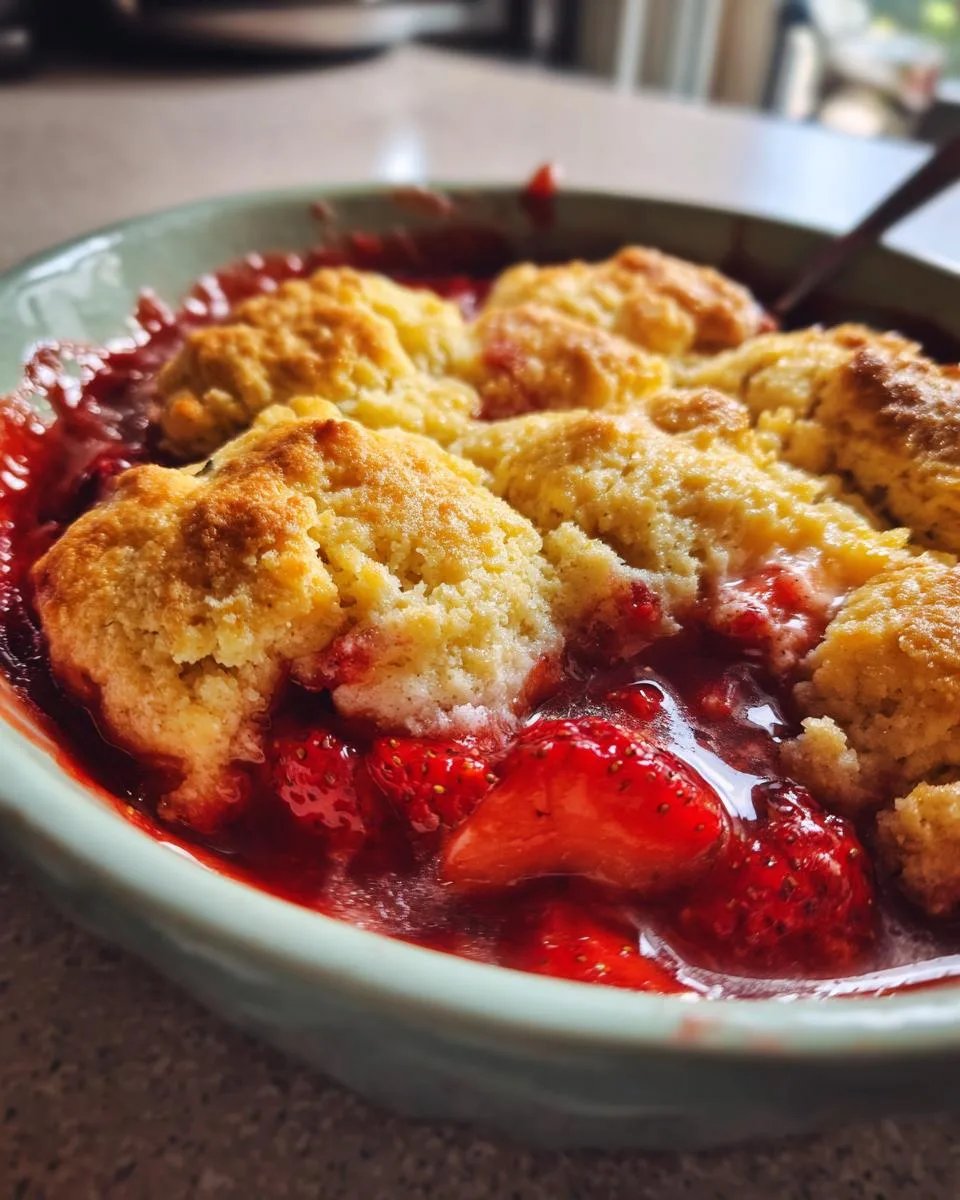 Slow Cooker Strawberry Cobbler - detail 2