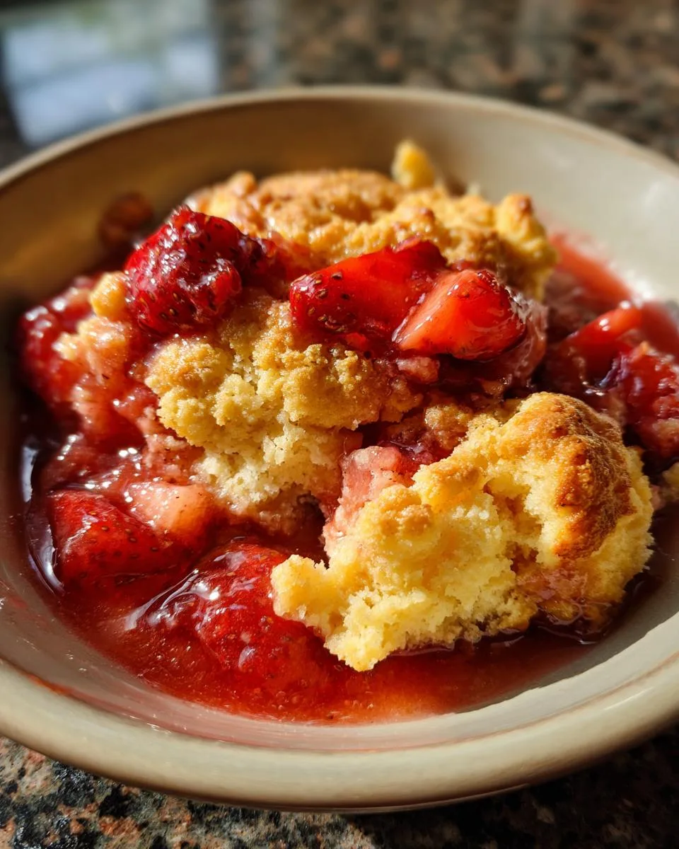 Slow Cooker Strawberry Cobbler - detail 3
