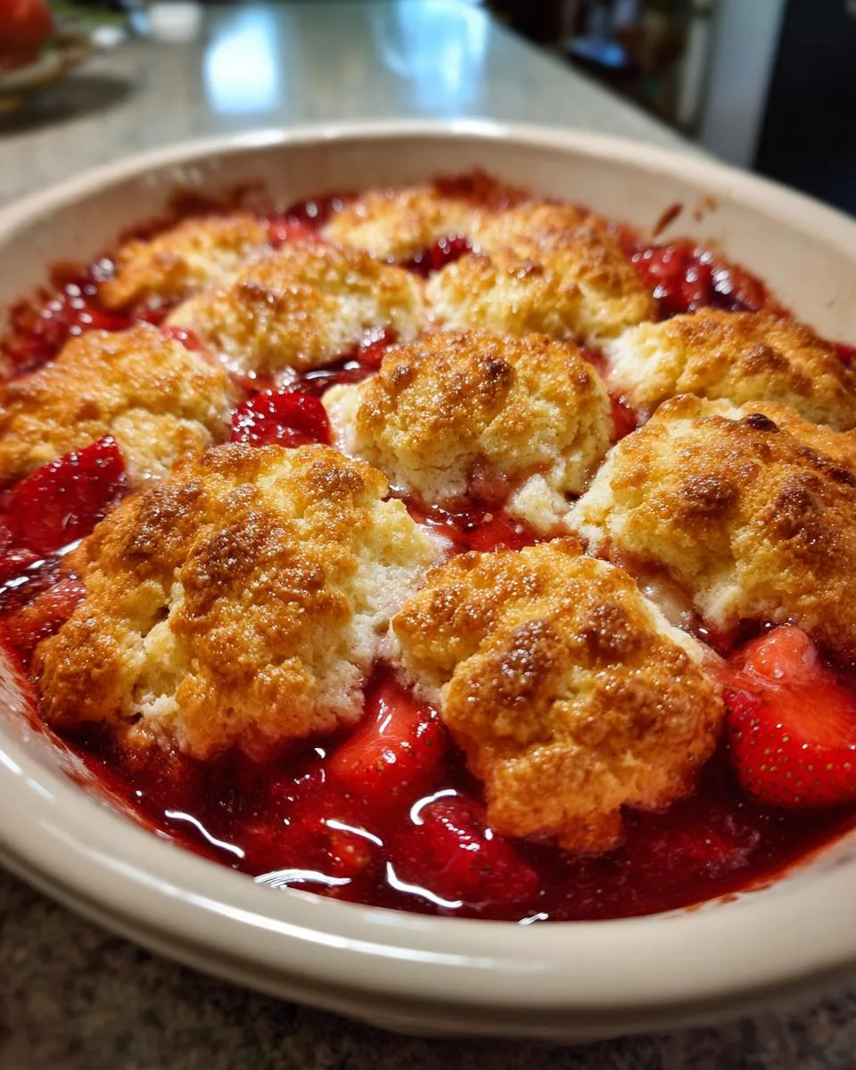 Slow Cooker Strawberry Cobbler - detail 4