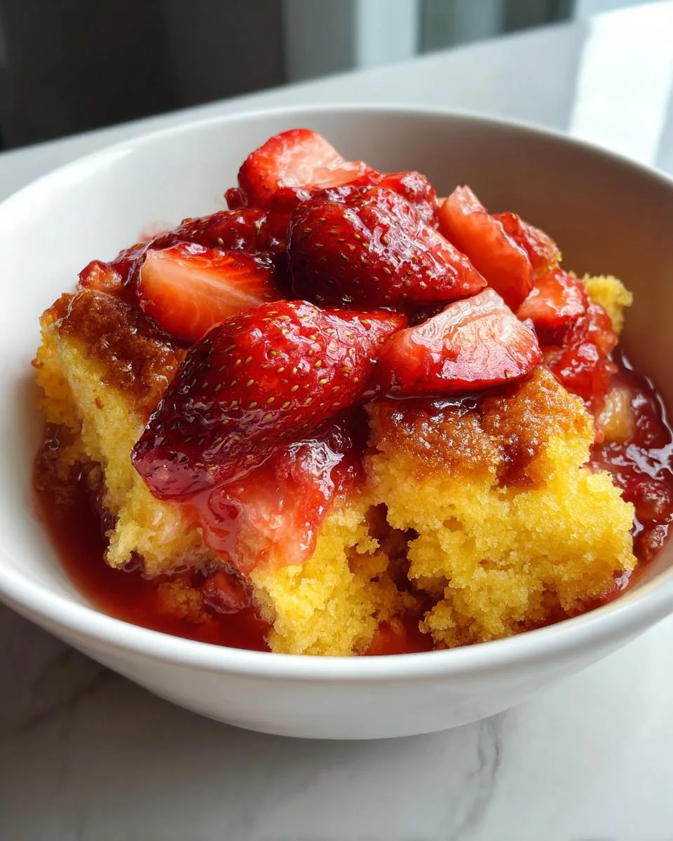 Unbelievably Easy 5-Ingredient Slow Cooker Strawberry Dump Cake 6 Slow Cooker Strawberry Dump Cake - detail 1