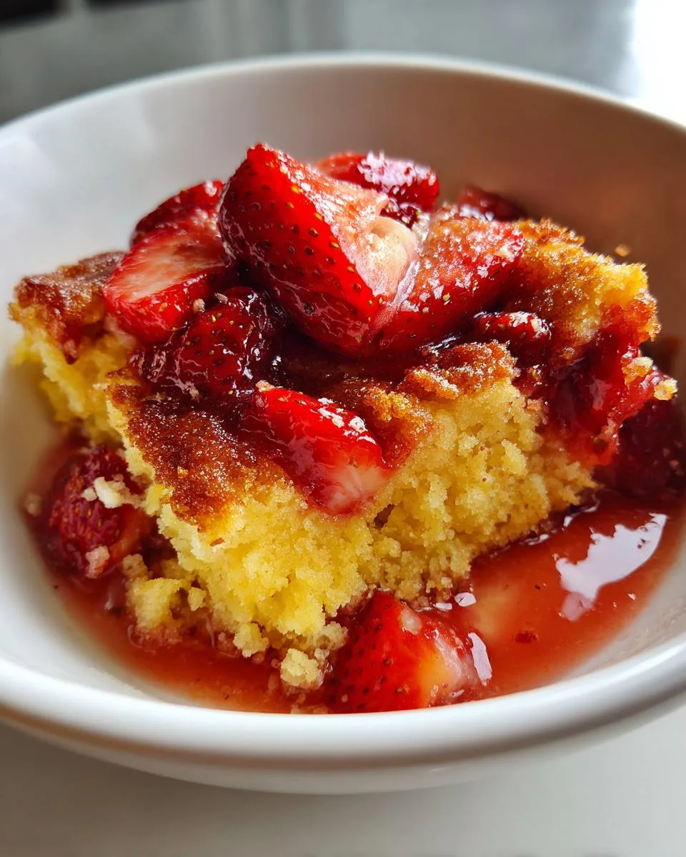 Unbelievably Easy 5-Ingredient Slow Cooker Strawberry Dump Cake 8 Slow Cooker Strawberry Dump Cake - detail 3