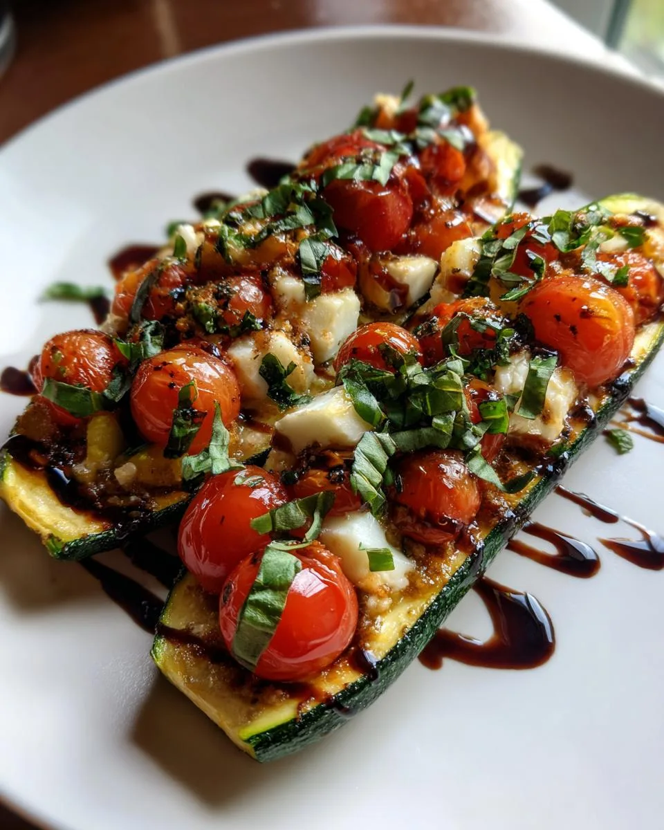 Caprese Zucchini Boats - detail 2