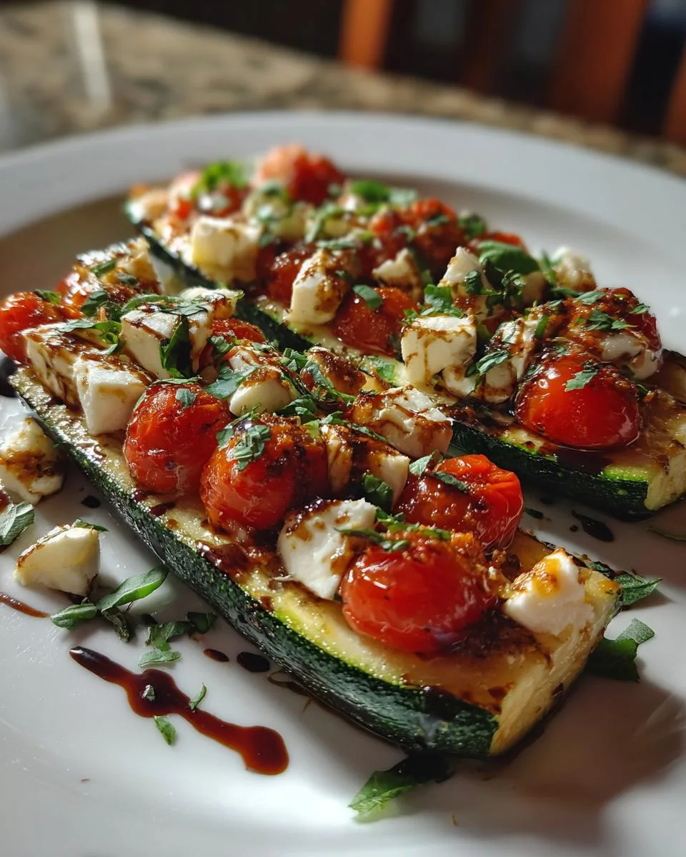 Caprese Zucchini Boats - detail 3