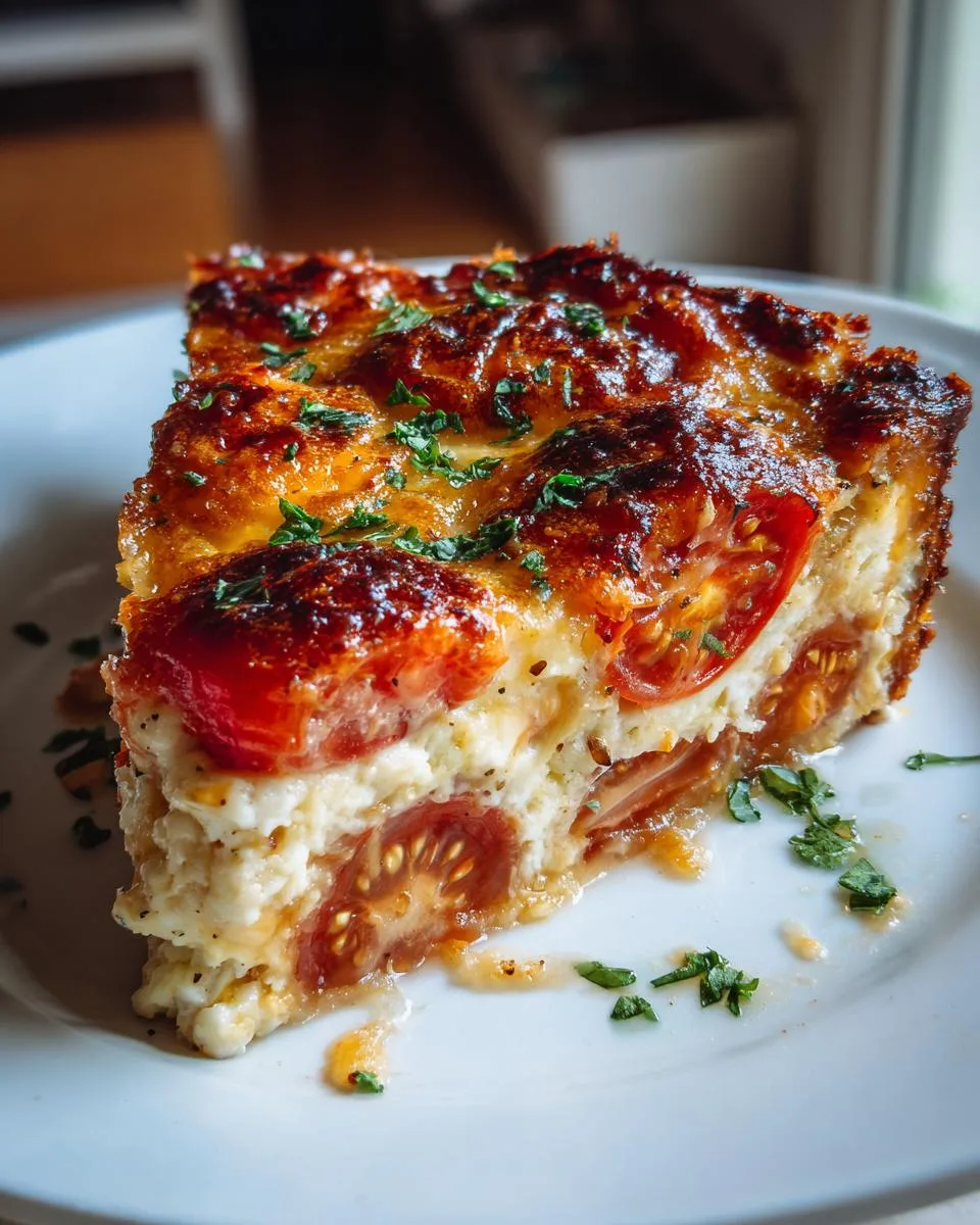 Savory Crustless Tomato Pie: 25-Minute Summer Bliss 5 Crustless tomato pie - detail 1