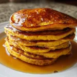Fluffy Pumpkin Pancakes with Maple Syrup