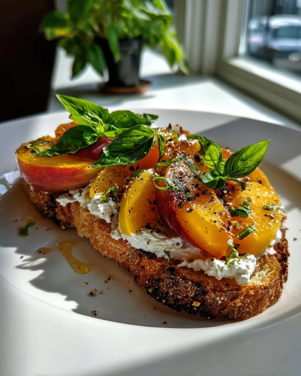 Peach bruschetta - detail 1