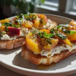 Peach bruschetta