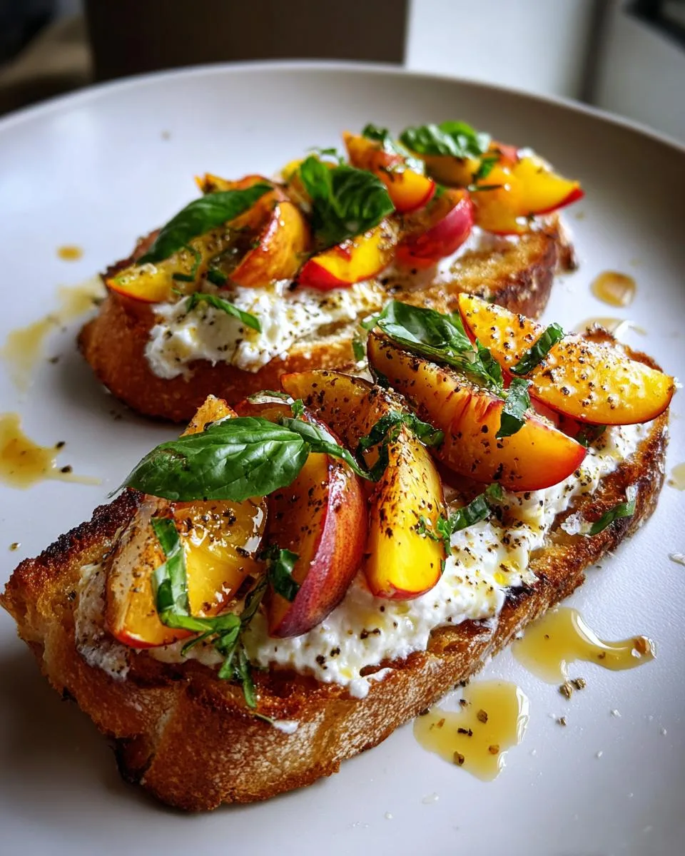 Peach bruschetta - detail 2