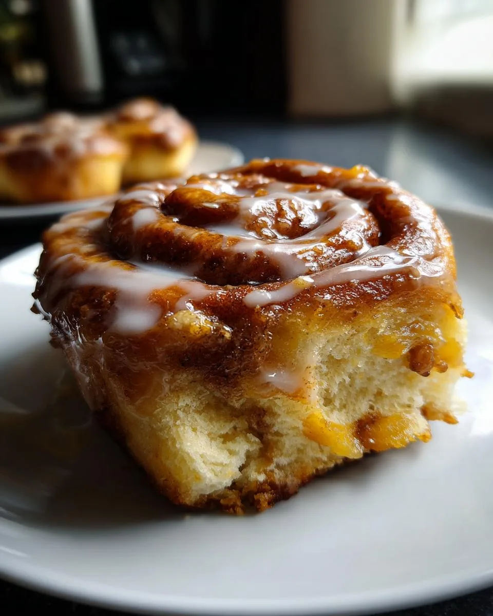 Peach cobbler cinnamon rolls - detail 2