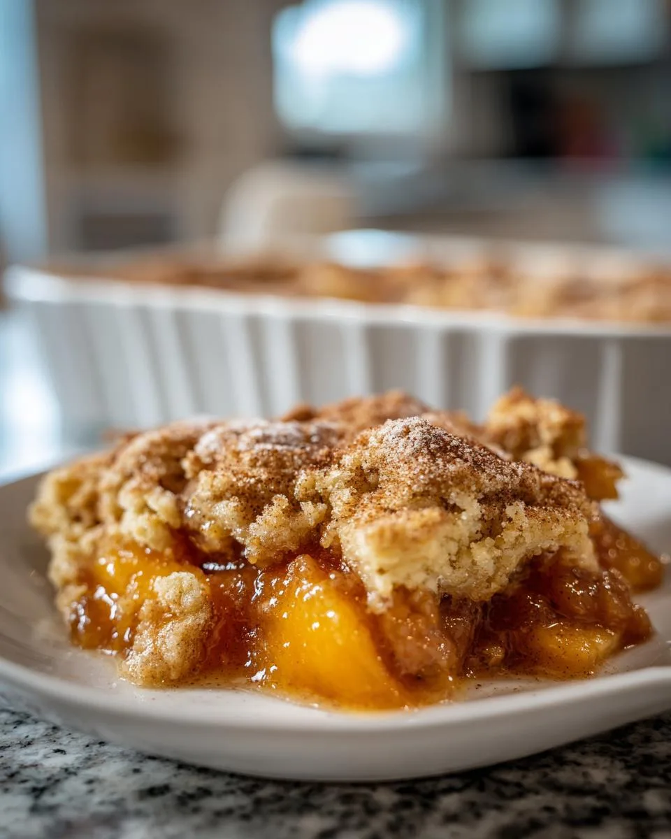 Irresistible Peach Cobbler Dump Cake in Just 10 Minutes! 6 Peach cobbler dump cake - detail 2