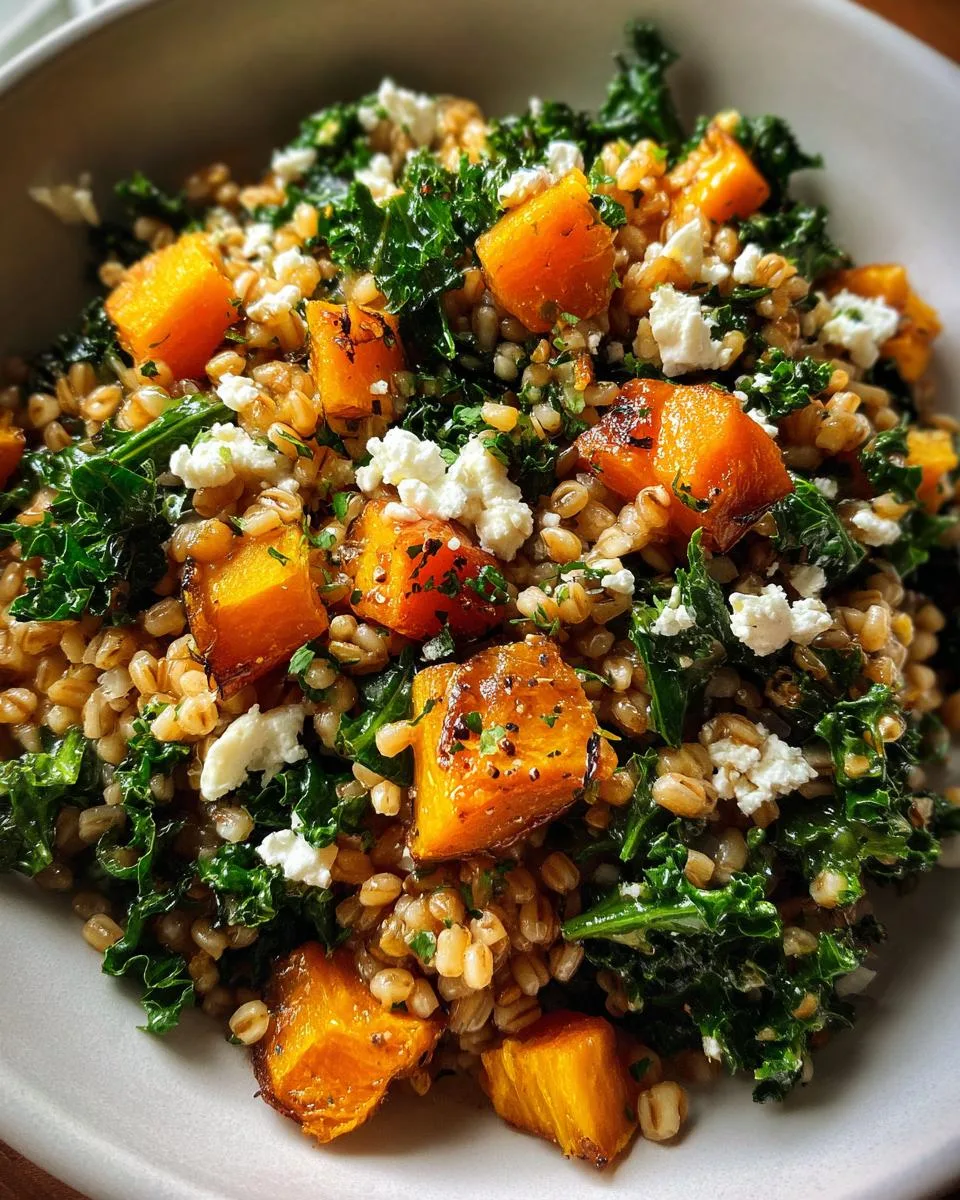 Pumpkin Barley and Kale Bowl - detail 1