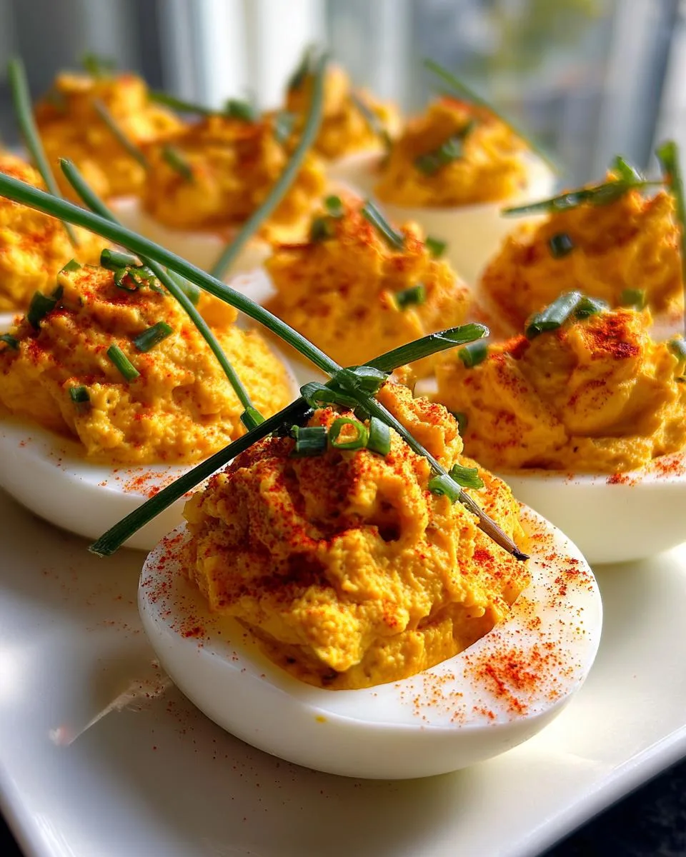 6 Creamy Pumpkin Deviled Eggs That Steal the Spotlight 4 Pumpkin Deviled Eggs - detail 1