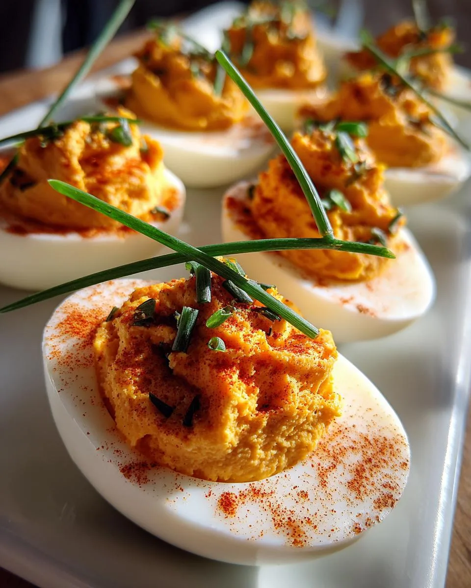 6 Creamy Pumpkin Deviled Eggs That Steal the Spotlight 5 Pumpkin Deviled Eggs - detail 2